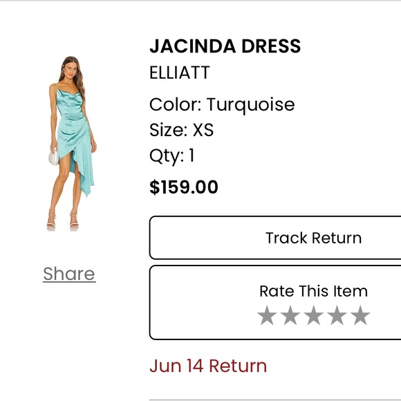 Elliatt Jacinda Turquoise high low satin dress - Picture 2 of 5